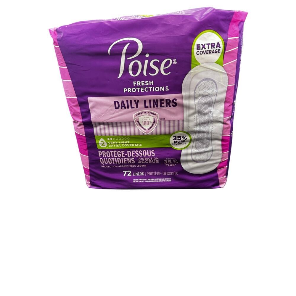 5/$25 NWT Poise Daily Liners SEALED- 72 Liners Very Light Extra Coverage